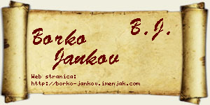 Borko Jankov vizit kartica
